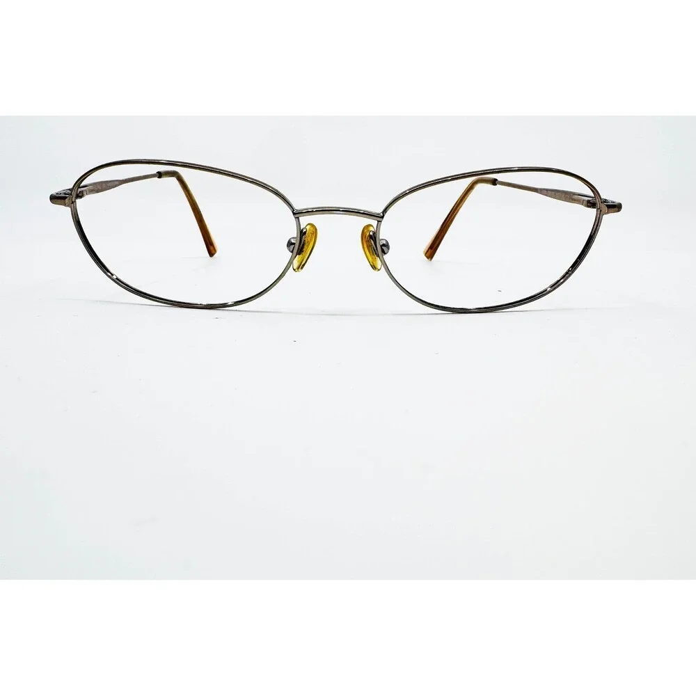 Tura Eyeglasses Women Pewter Metal Oval Frame 48-19-130